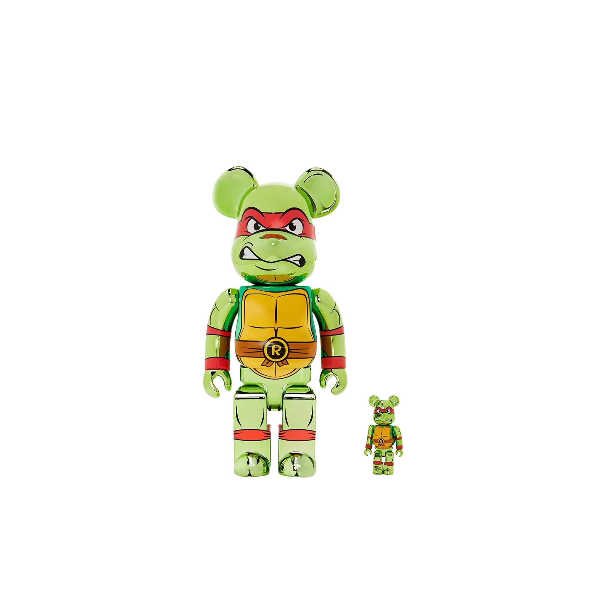 Bearbrick x Teenage Mutant Ninja Turtles Raphael Chrome 100% & 400 