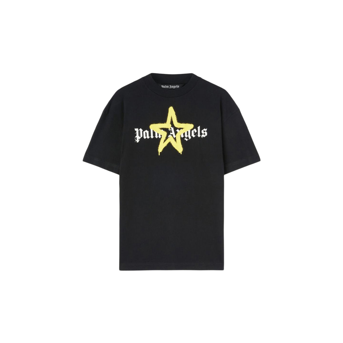 Palm Angels Black T-shirt With Yellow Star Size XL 