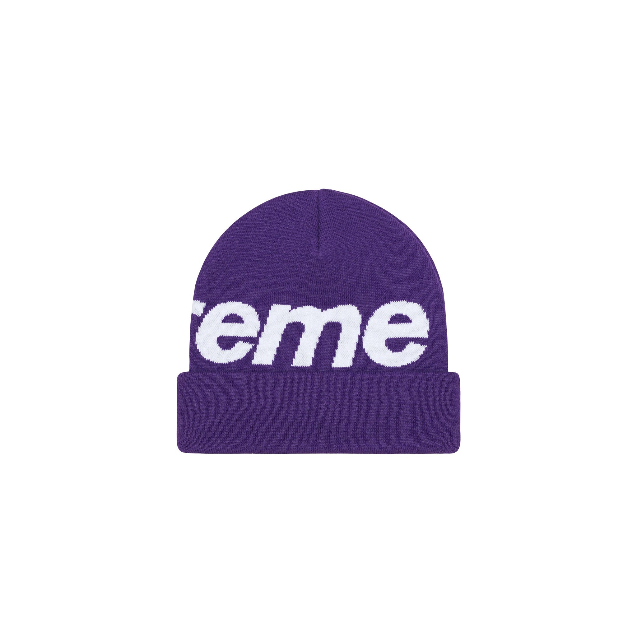 Supreme purple box outlet logo beanie