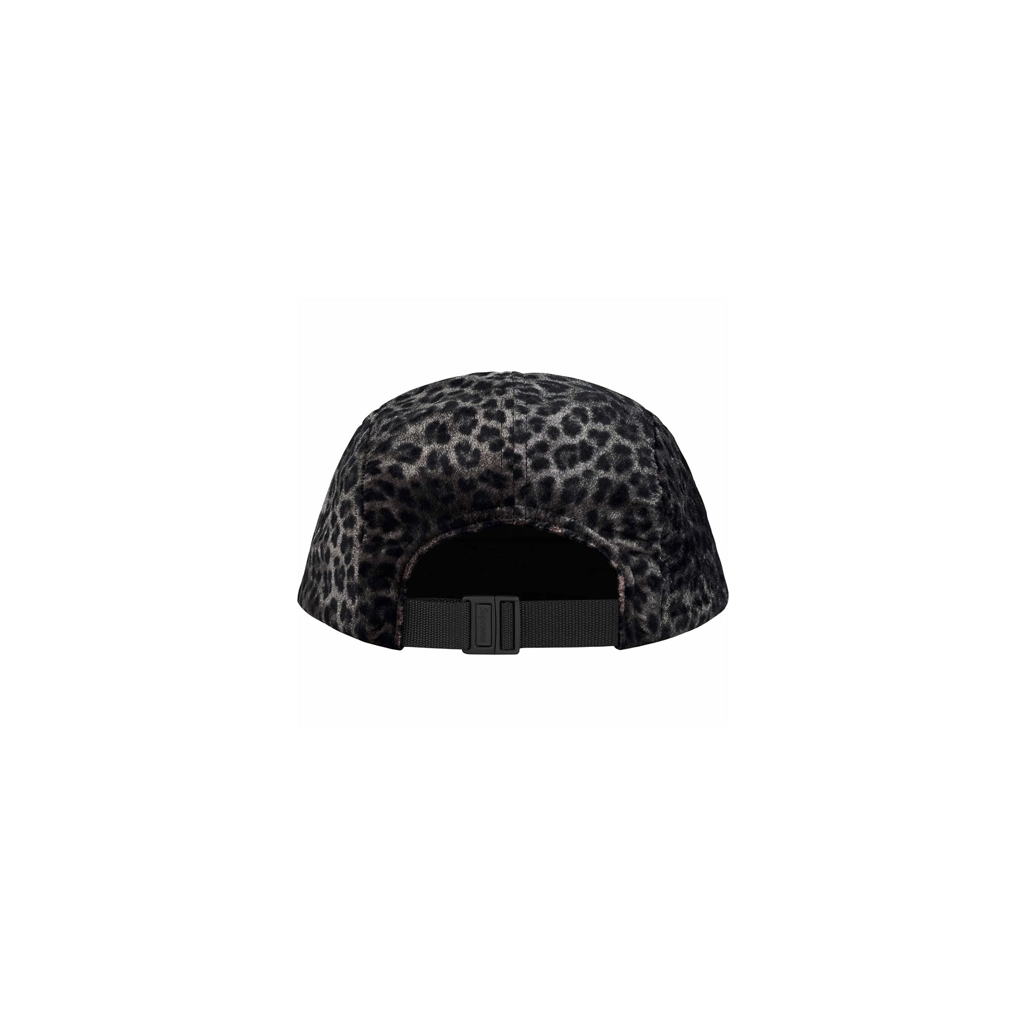 Supreme Leopard Velvet Camp Cap Black - 帽子