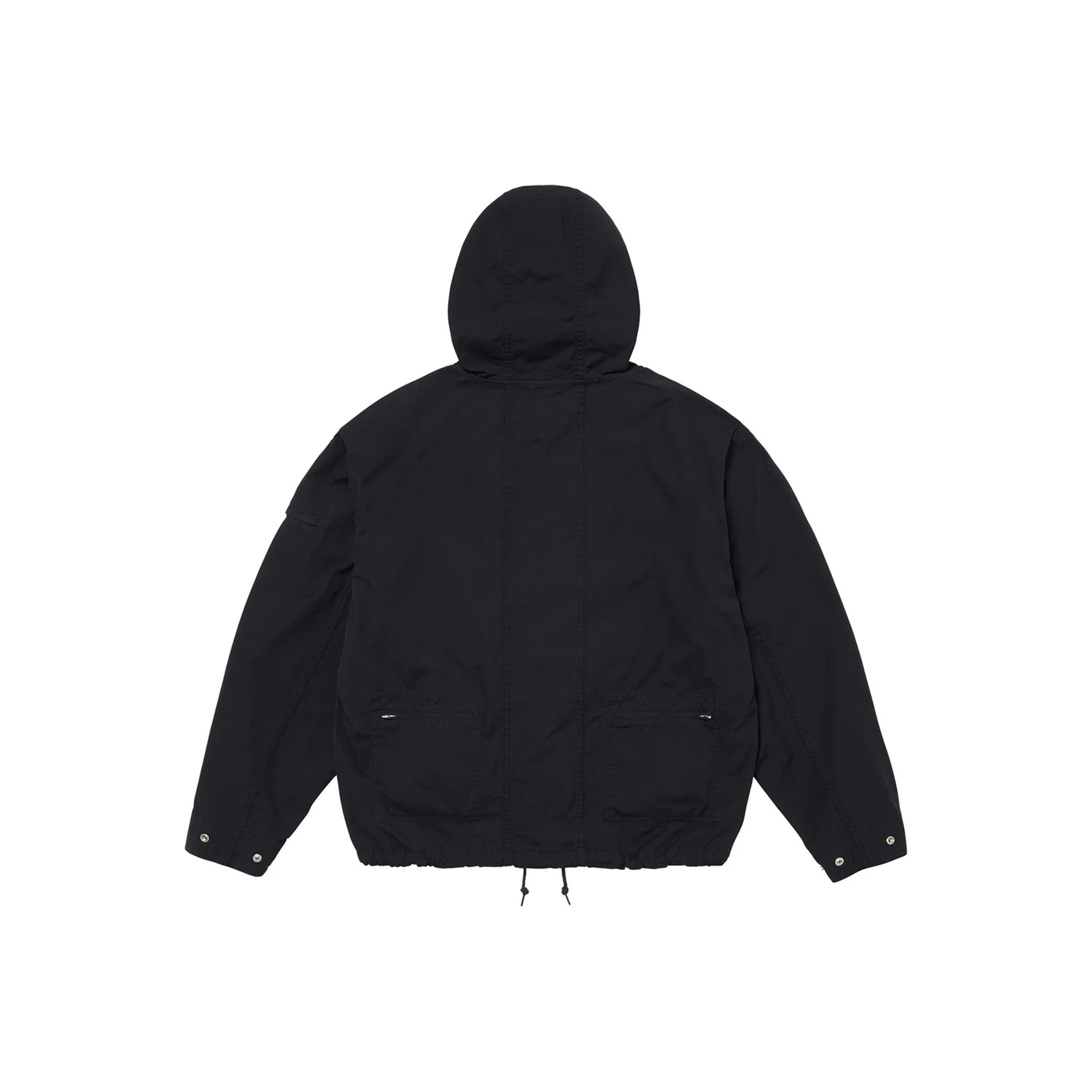 Supreme cotton hooded raglan jacket black deals