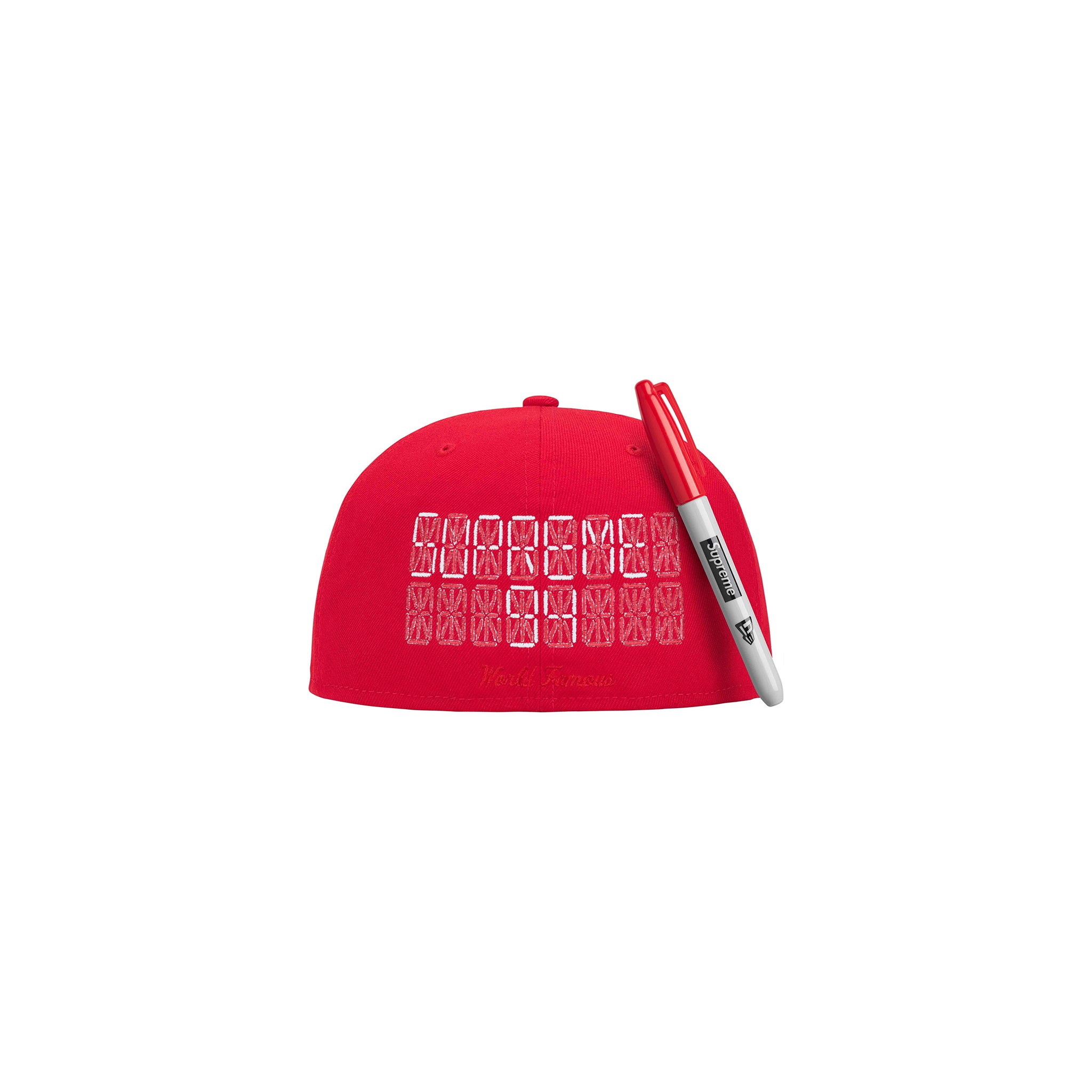 Supreme Sharpie Box Logo New Era Fitted Cap Red – Story Cape Town