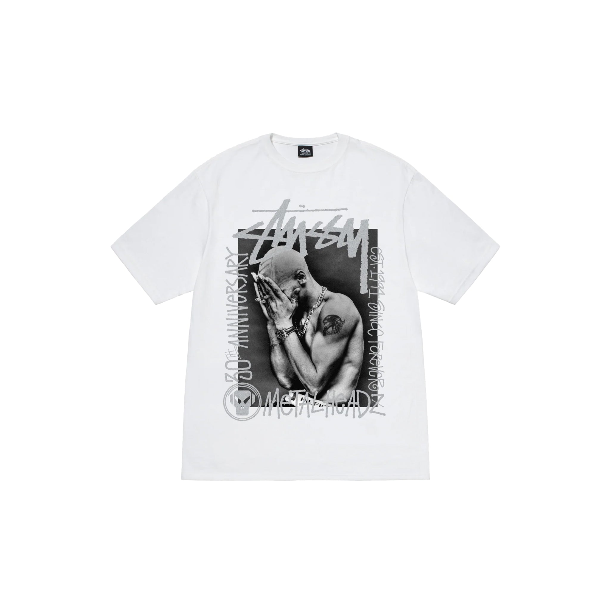 Stussy & Goldie Metalheadz 30 Tee White - L