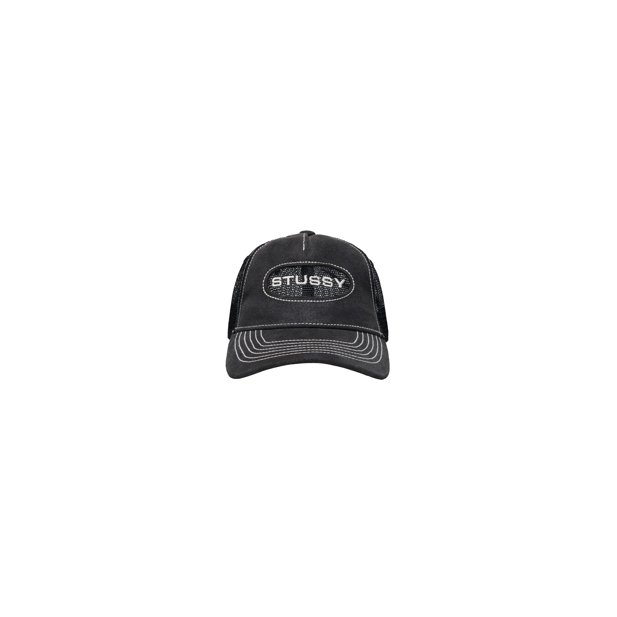 Stussy Low Pro Trucker Cut-Out Leather Snapback Black – Story Cape