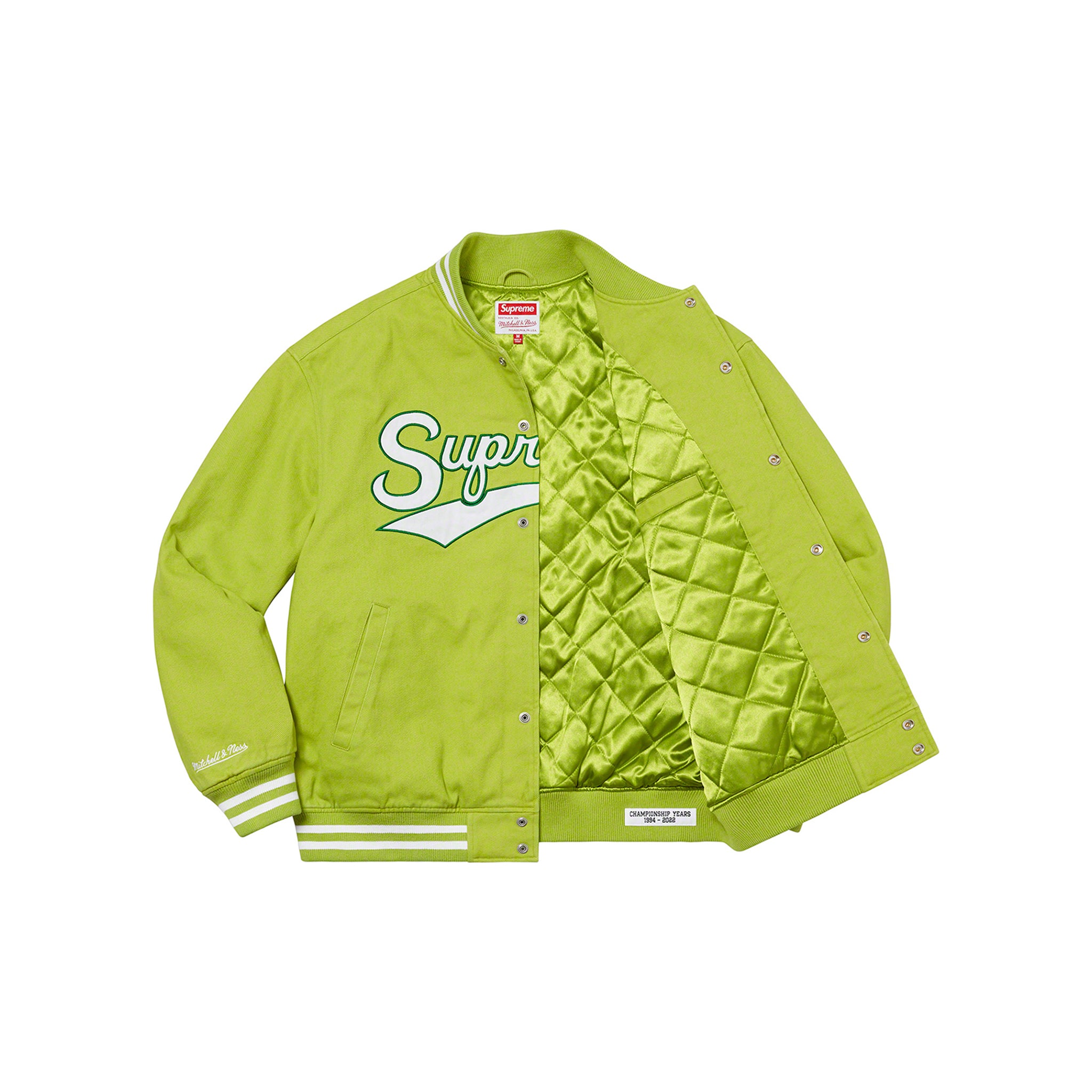 Supreme Mitchell & Ness Doughboy Twill Varsity Jacket Green