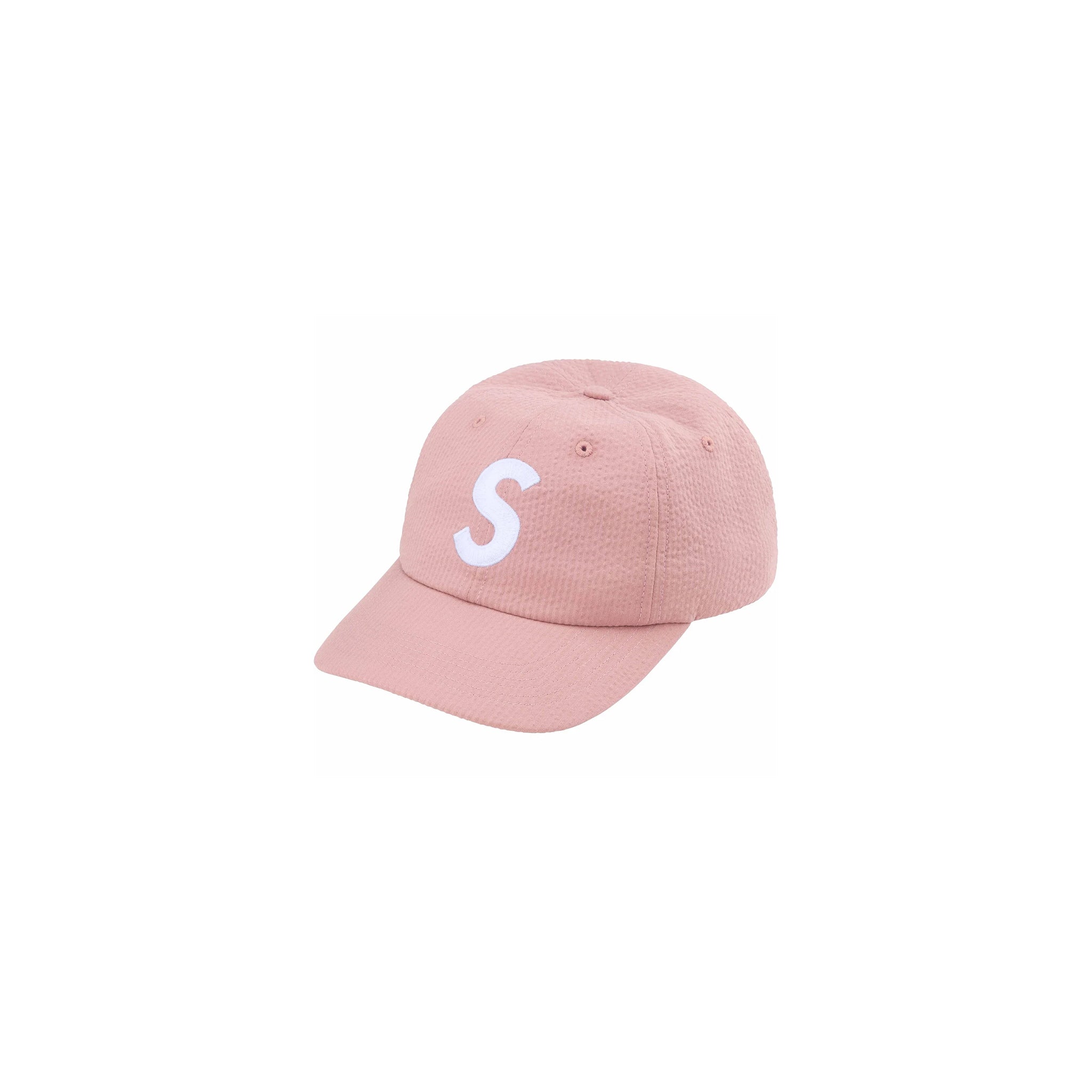 Supreme Seersucker S Logo 6-Panel Pink