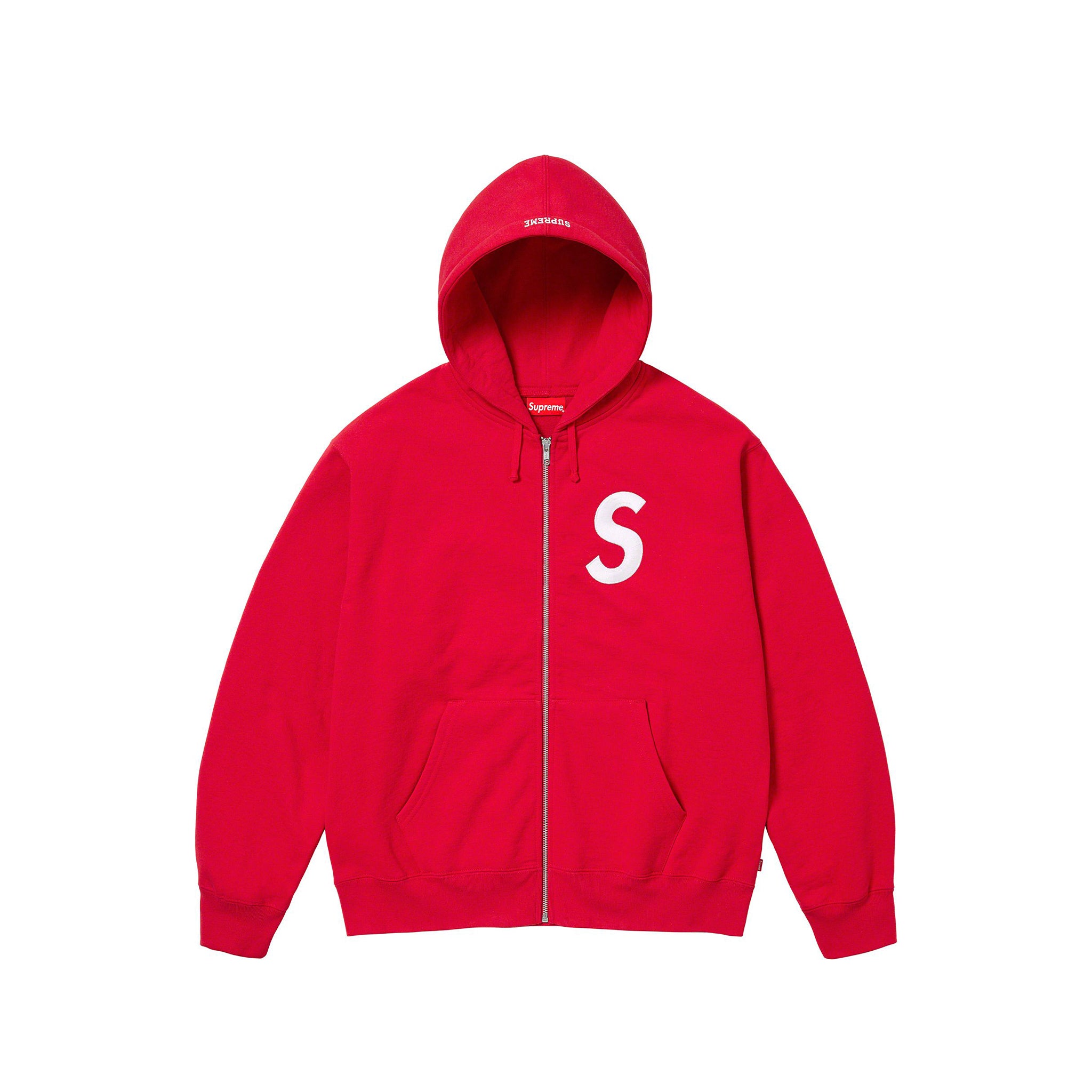 Supreme S Logo Zip Up Hooded Sweatshirt Red – Story Cape Town